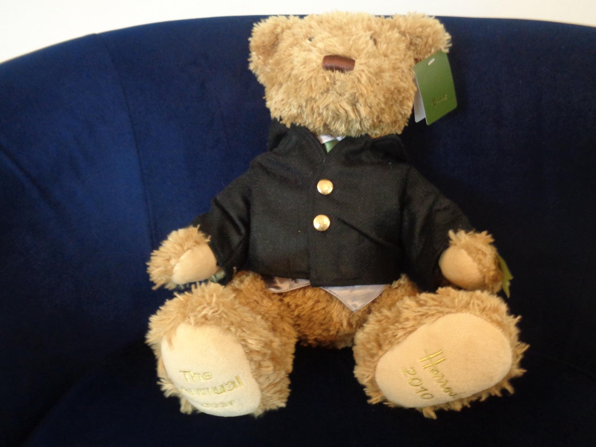 Harrods The Annual Bear for 2010 with jacket, waistcoat, shirt and tie