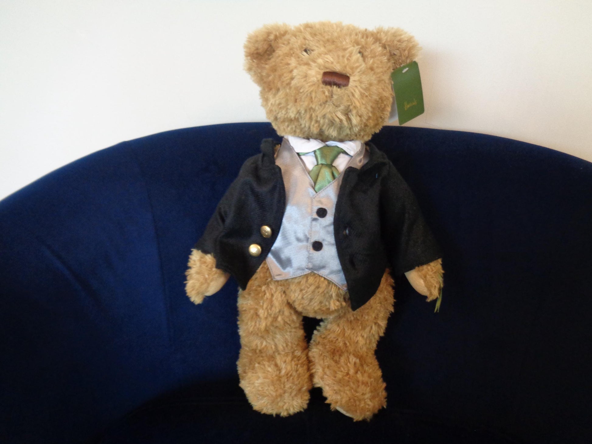 Harrods The Annual Bear for 2010 with jacket, waistcoat, shirt and tie