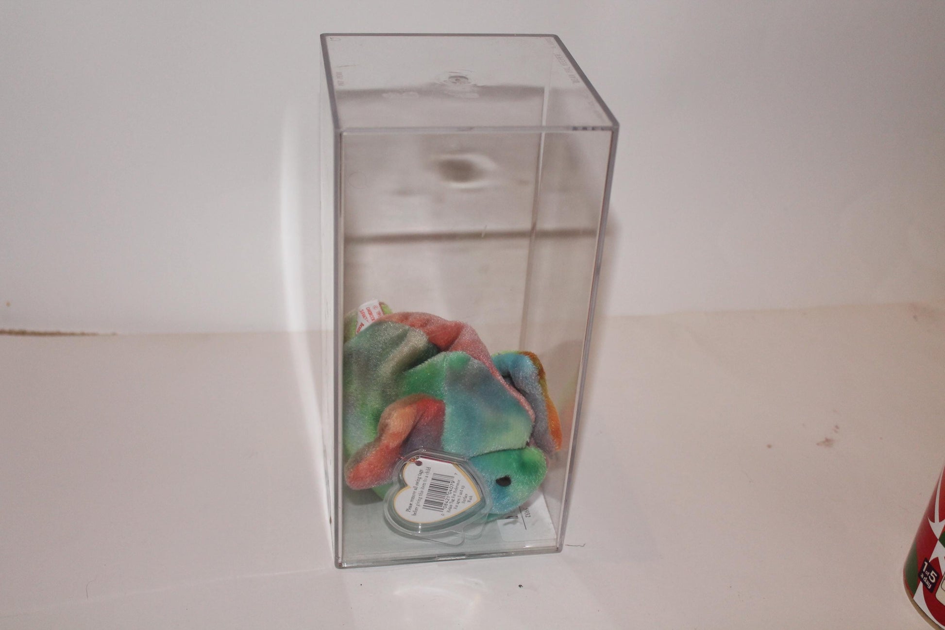 Ty Coral Beanie baby in storage box