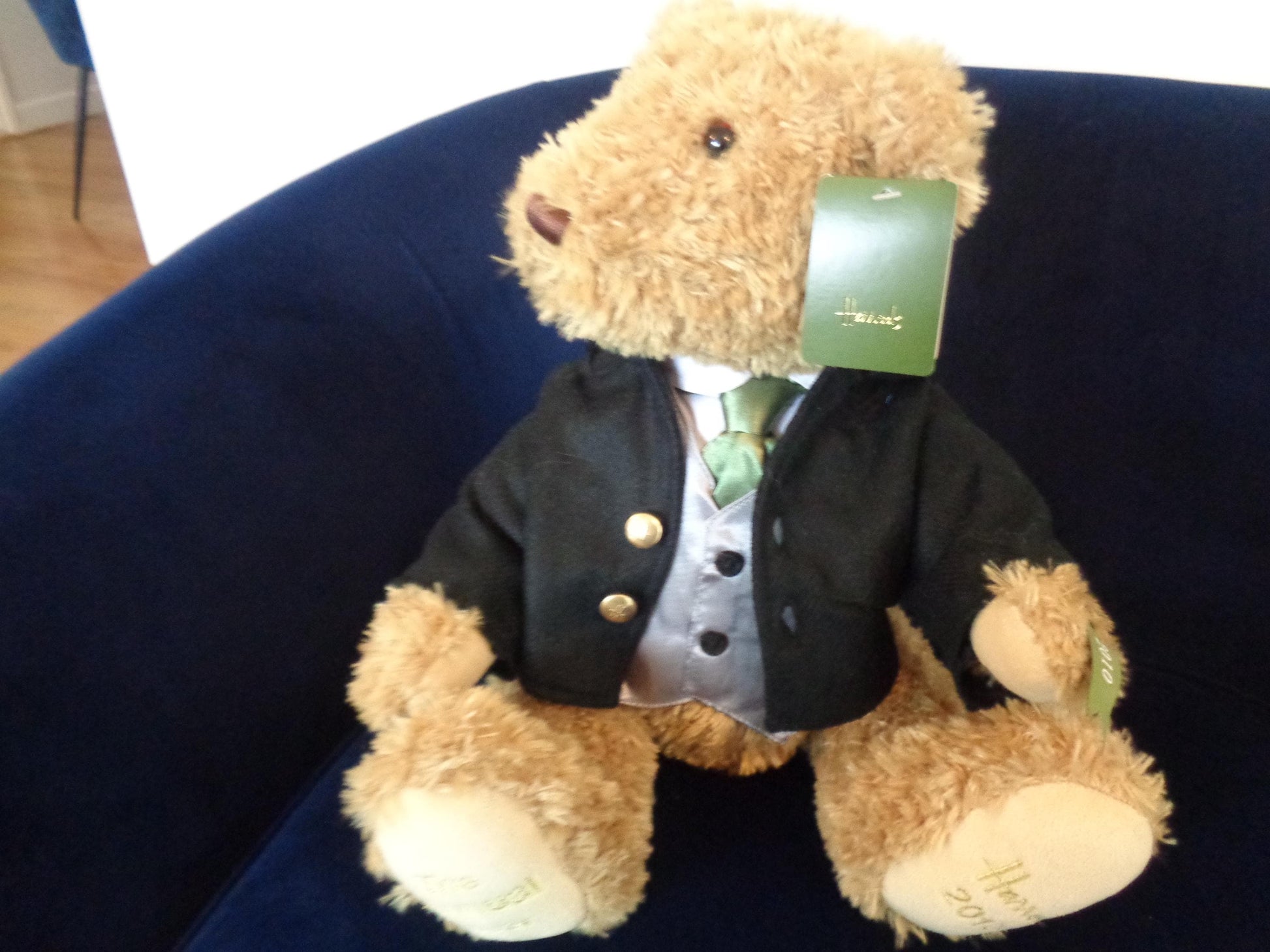 Harrods The Annual Bear for 2010 with jacket, waistcoat, shirt and tie