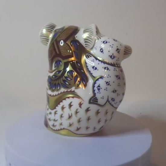 Royal Crown Derby Koala and Baby Gold Stopper and signature time limited