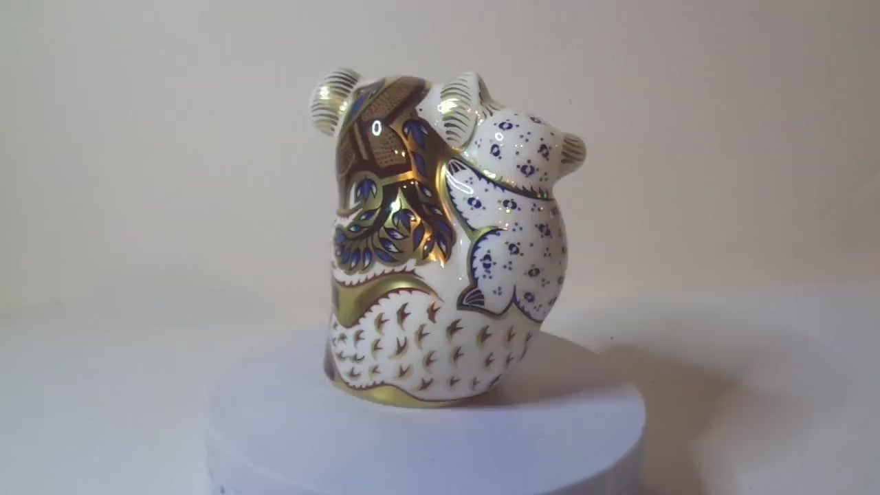 Royal Crown Derby Koala and Baby Gold Stopper and signature time limited